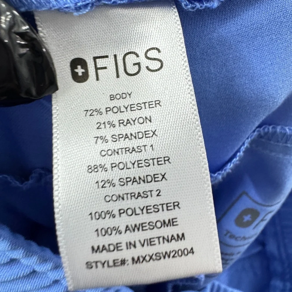 FIGS Zamora Jogger Scrub Pants Mens Size XS Blue Drawstring Medical Workwear